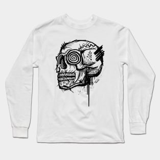 abstract crazy demon skull Long Sleeve T-Shirt